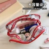 The best-selling Sanrio cartoon transparent makeup bag has a large capacity and a high level of appearance. It is a cute and portable travel storage bag by Kuromi Application Scenario
